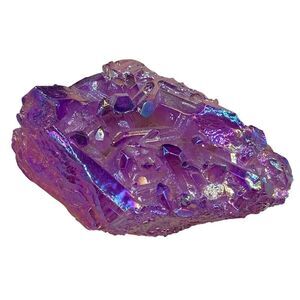 Purple Aura Clear Quartz Crystal Cluster Display Stone Crystal Gift